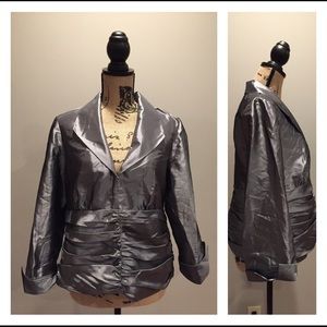 Signature by Larry Levine SZ L Silver dress top